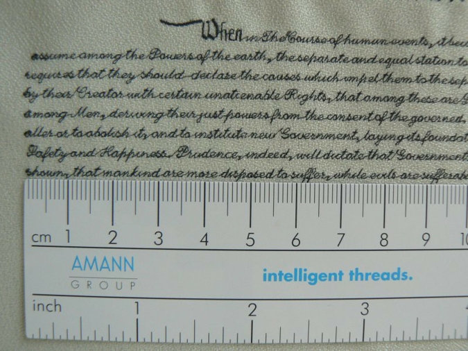 Serafil von Amann ermöglicht kleinste, gestickte Schriften  (Photo: Amann)