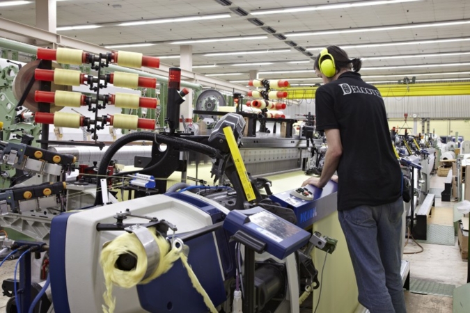 Production of fabric at Delcotex