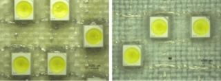 Passivation of a multilayered woven circuit arrangement with a plastic membrane using tip-coating and deep-drawing, respectively Photos: TITV Greiz