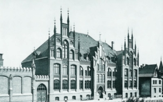 Historische Ansicht des Hauptgebäudes der Fakultät für Textil- und Bekleidungstechnik (textile Ausbildung seit 1901), Mönchengladbach Photo: IFKT