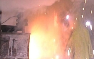 Testing of arc protection for protective textilies Photo: STFI