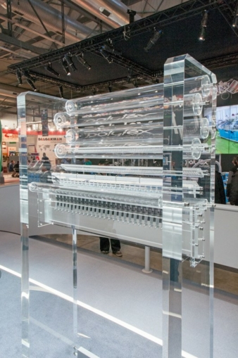 the Tufting sector showed the enhanced Gauge Part System, consisting of tufting needle, grippers, reed fingers and cutter