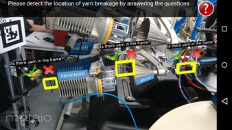 Screenshot einer AR-basierten Applikation für die Assistenz bei der Schussbruchbehebung